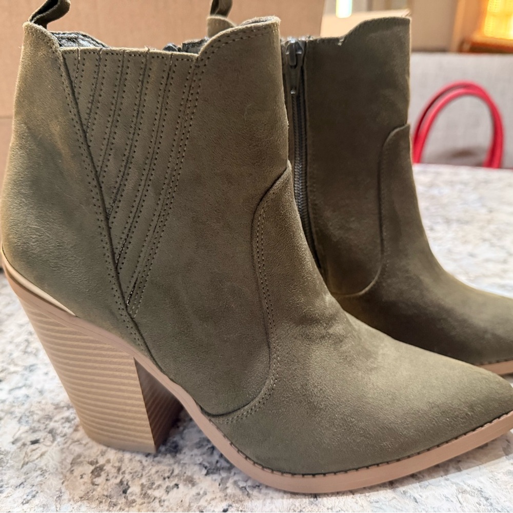 Crown n Ivy boots. Olive green. Size 9